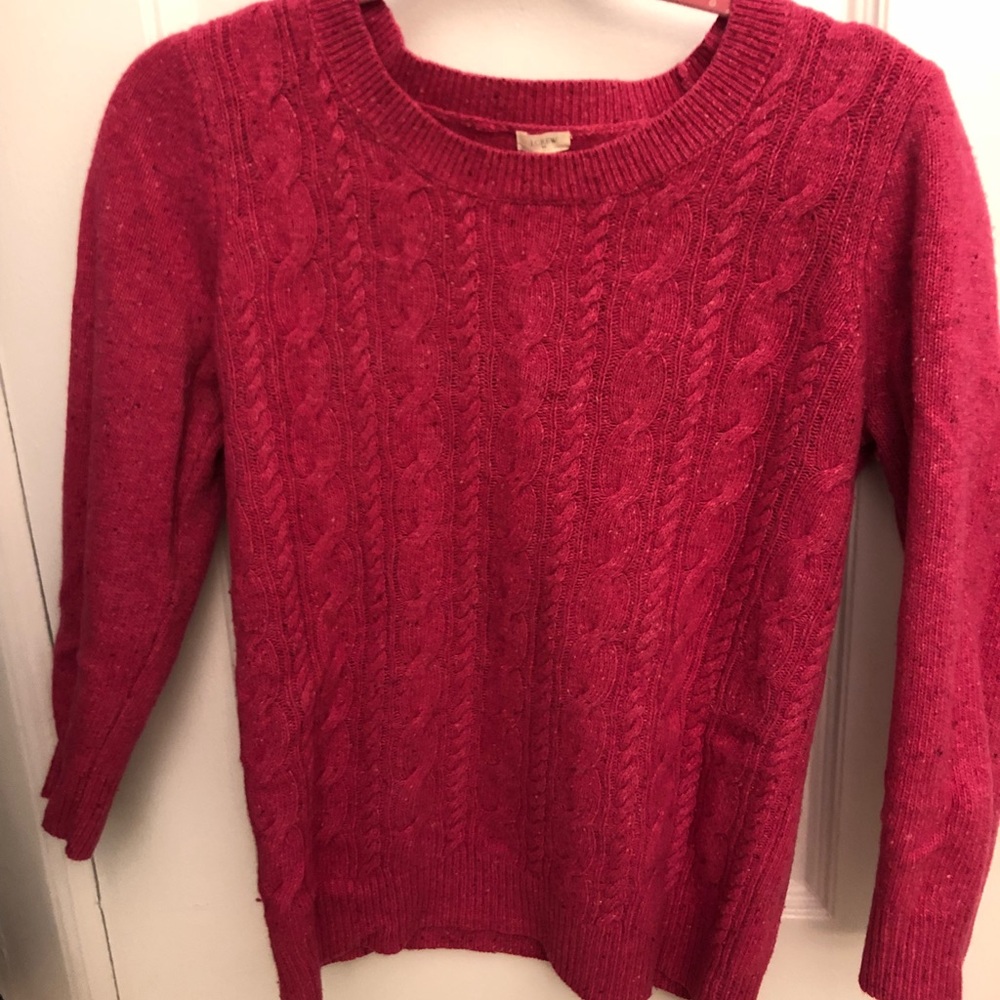 J. Crew Wool Sweater, Pink, Size L